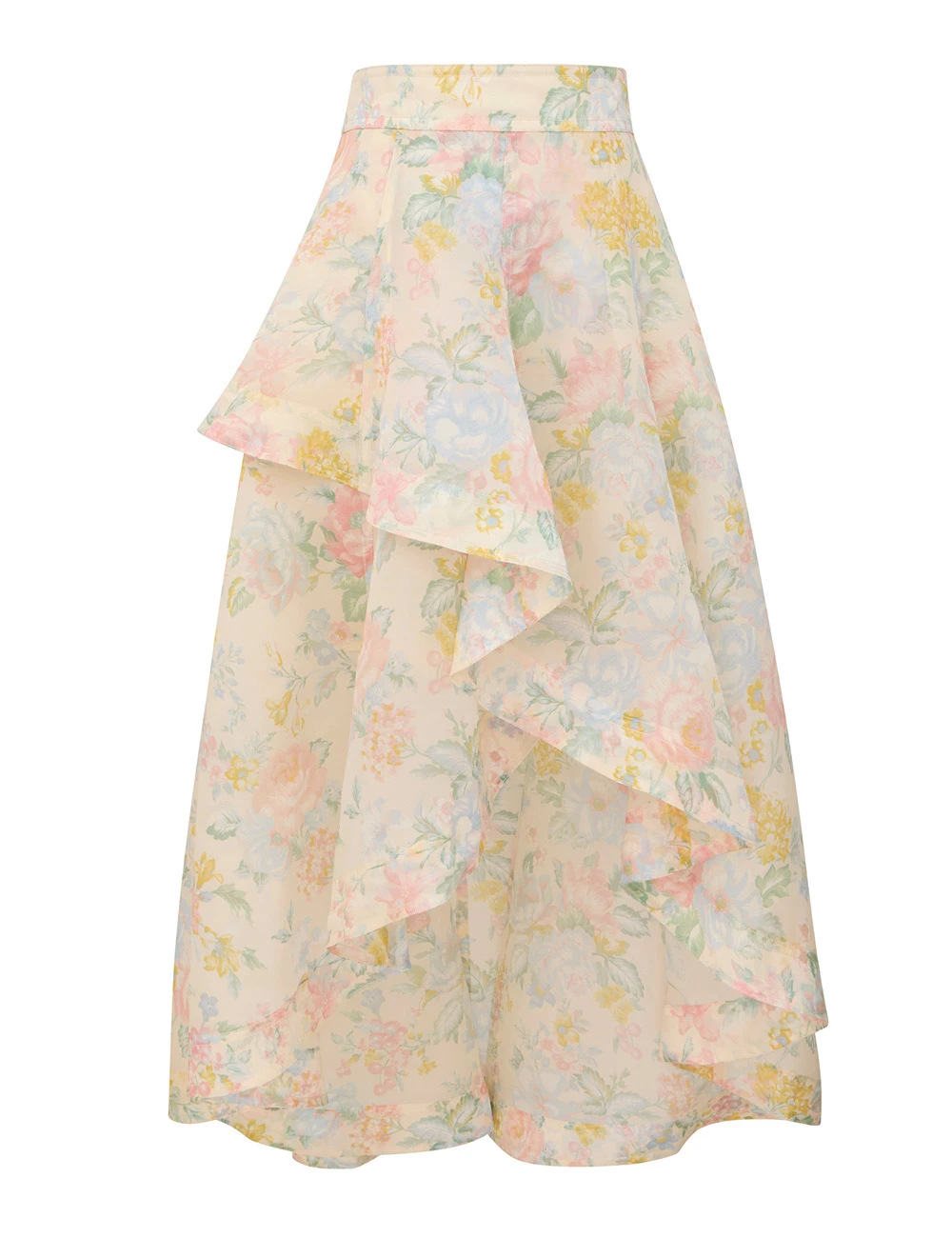 Zimmermann Clash Floral Peplum Midi Skirt | Ready to Wear Collection Luxury Shoes Zimmermann Clash Floral Peplum Midi Skirt