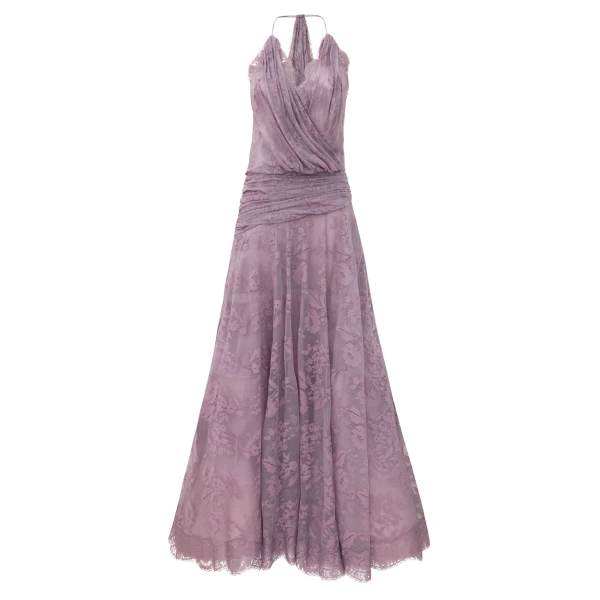 Clash Lace Drape Maxi Dress