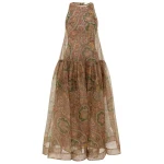 Zimmermann Clash Lantern Midi Dress in Multicolour | Midi Dresses | Luxury Shoes 
