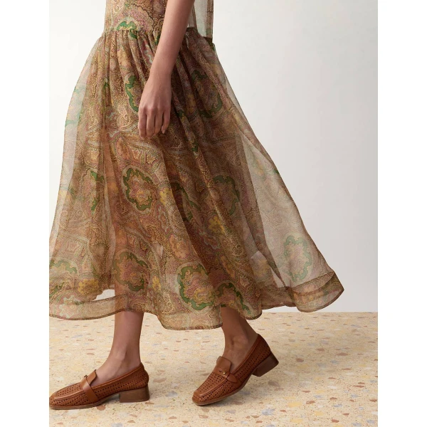 Zimmermann Clash Lantern Midi Dress in Multicolour | Midi Dresses | Luxury Shoes , view 5