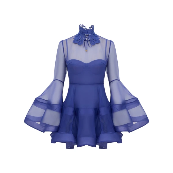 Zimmermann Clash Lantern Mini Dress