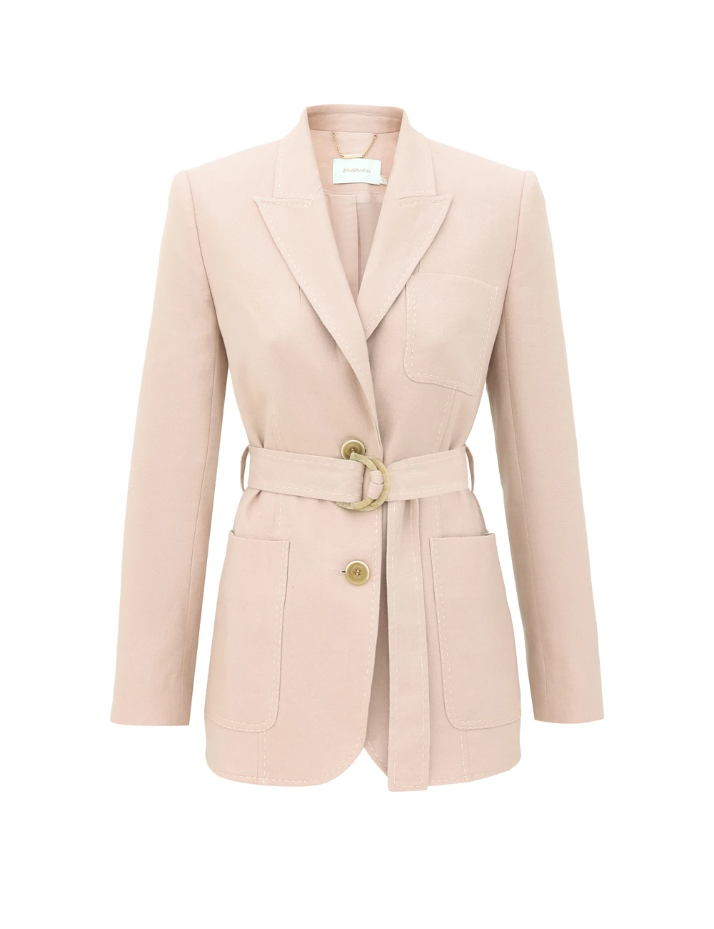 Zimmermann Clash Linen Belted Blazer | Ready to Wear Collection Luxury Shoes Zimmermann Clash Linen Belted Blazer