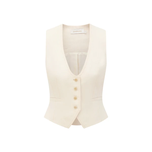 Clash Linen Scoop Waistcoat