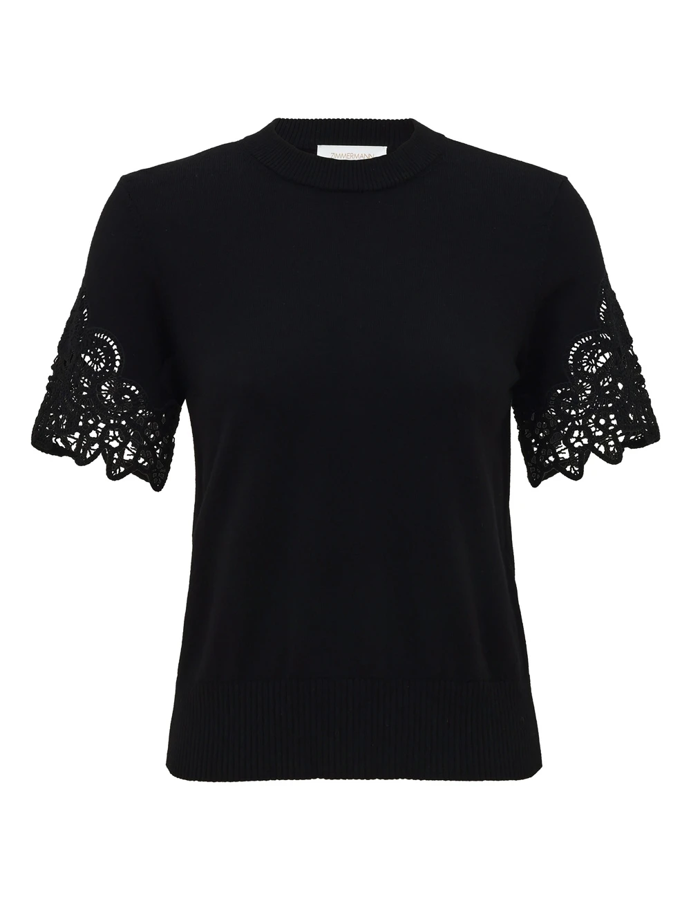 Zimmermann Clash Merino Lace Tee | Ready to Wear Collection Luxury Shoes Zimmermann Clash Merino Lace Tee