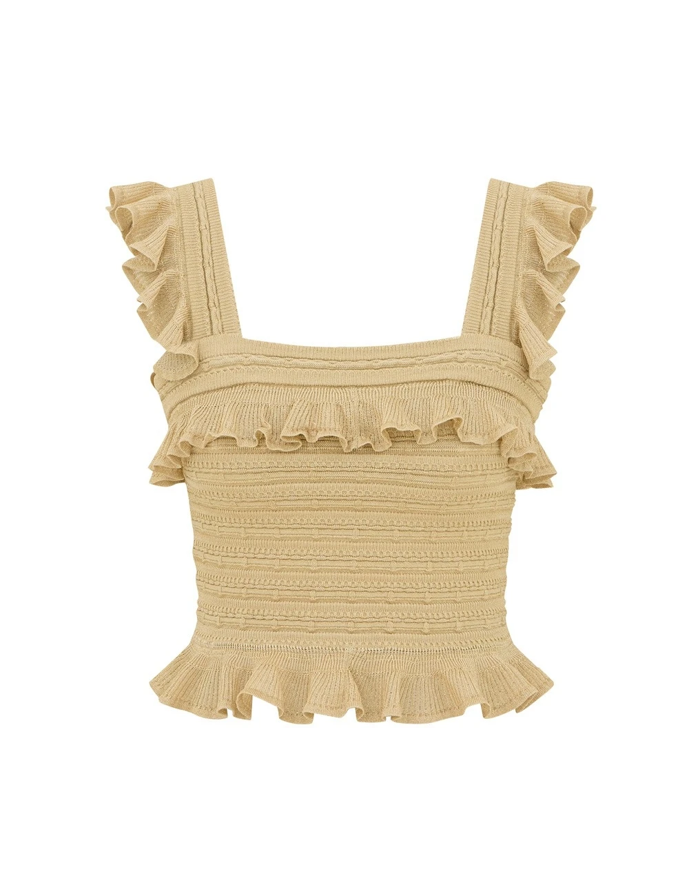 Zimmermann Clash Metallic Frill Cami | Ready to Wear Collection Luxury Shoes Zimmermann Clash Metallic Frill Cami