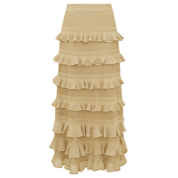Zimmermann Clash Metallic Frill Skirt
