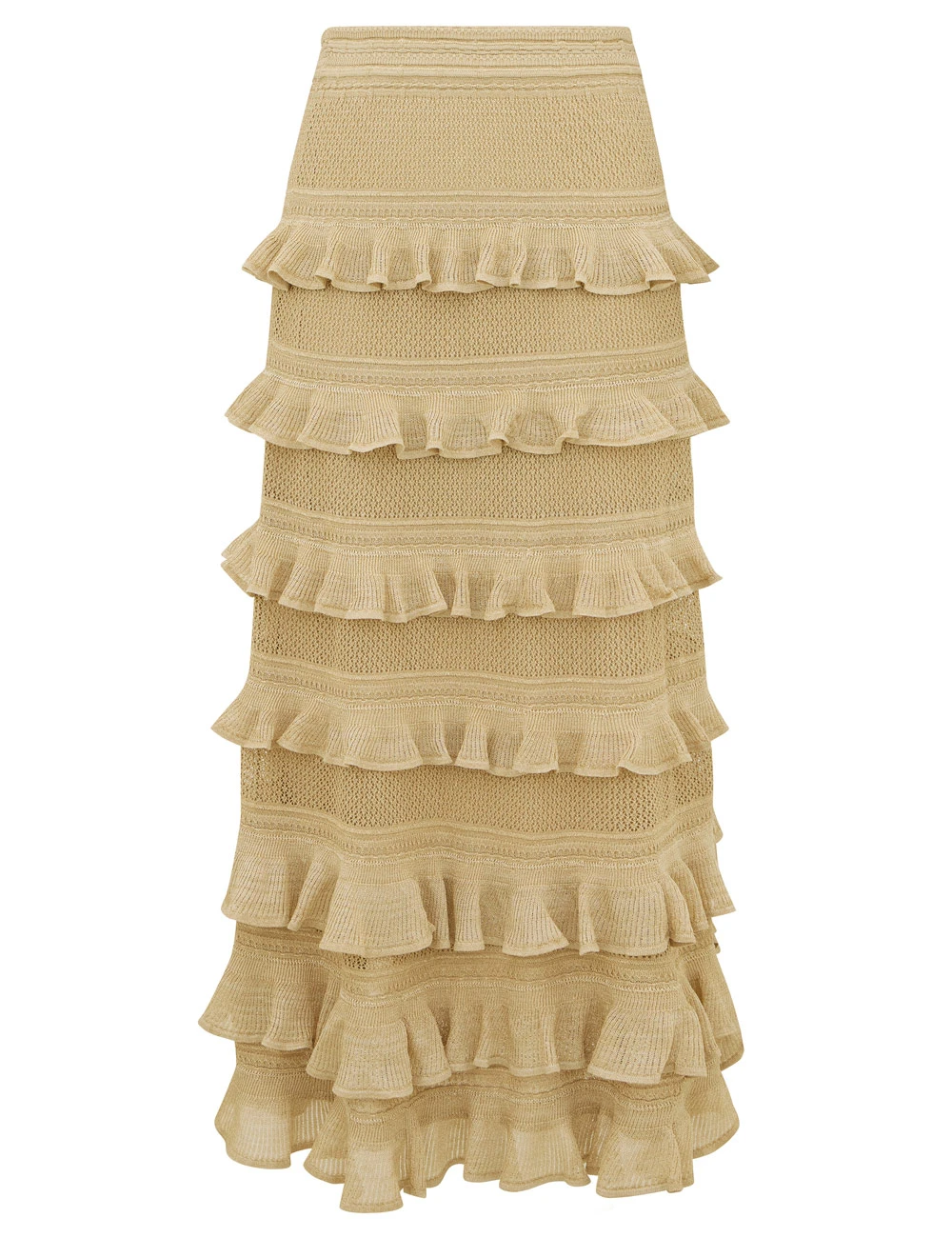 Zimmermann Clash Metallic Frill Skirt | Ready to Wear Collection Luxury Shoes Zimmermann Clash Metallic Frill Skirt
