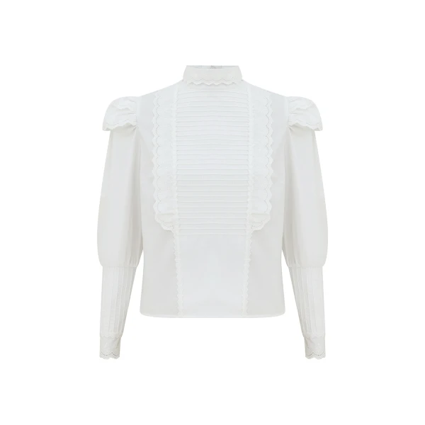 Clash Pintuck Lace Shirt