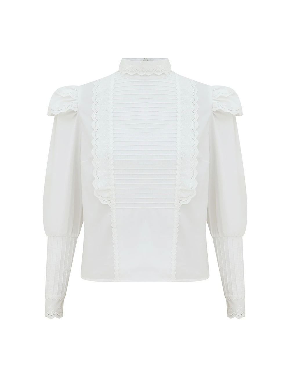 Zimmermann Clash Pintuck Lace Shirt | Ready to Wear Collection Luxury Shoes Zimmermann Clash Pintuck Lace Shirt