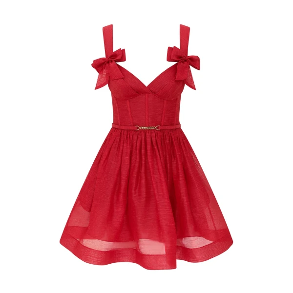 Zimmermann Clash Print Bow Mini Dress