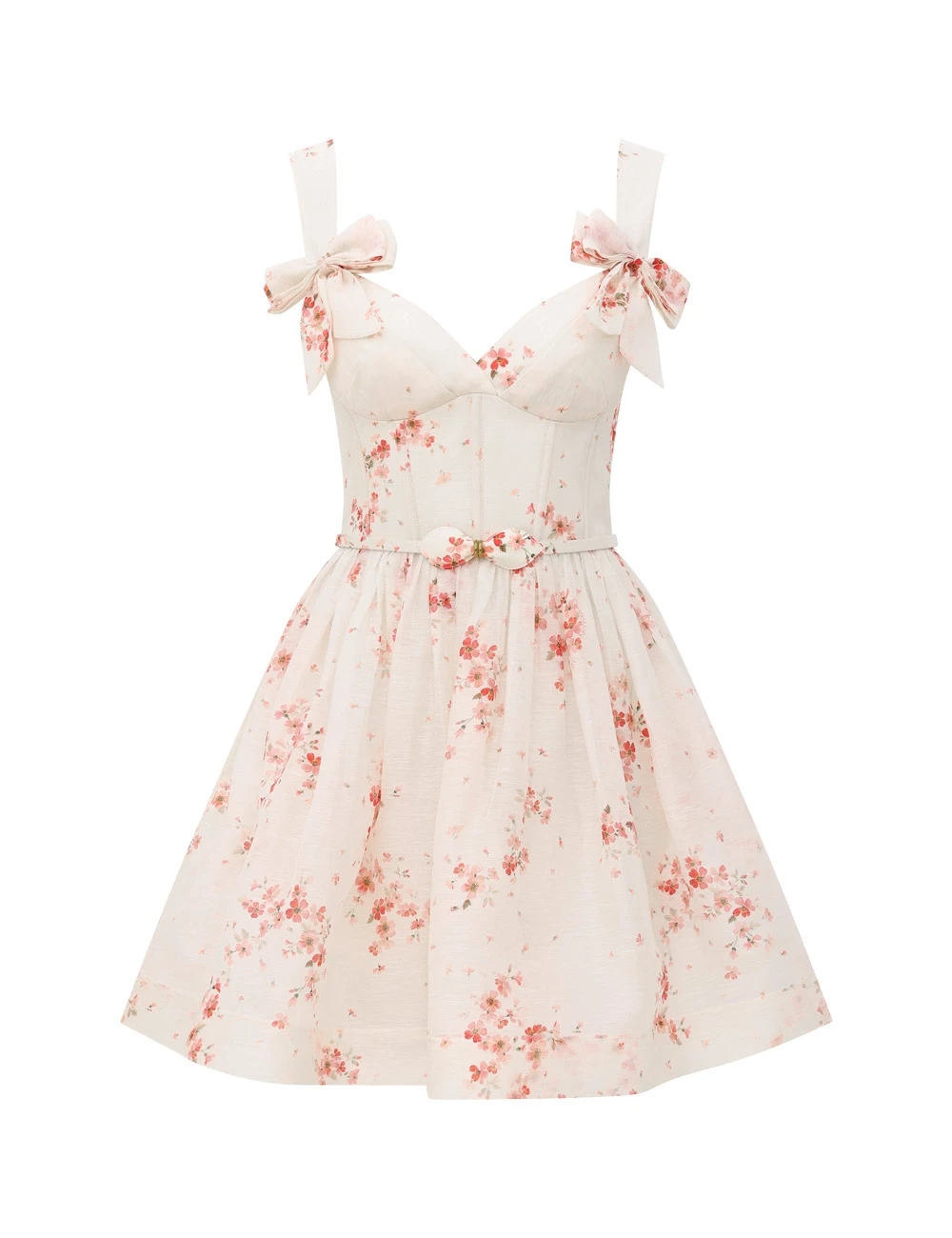 Zimmermann Clash Print Bow Mini Dress | Ready to Wear Collection Luxury Shoes Zimmermann Clash Print Bow Mini Dress