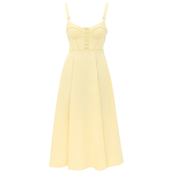 Zimmermann Clash Quilt Bustier Midi Dress