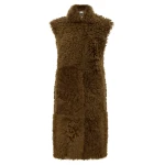 Zimmermann Clash Shearling Longline Vest in Neutrals | Vests | Luxury Shoes 