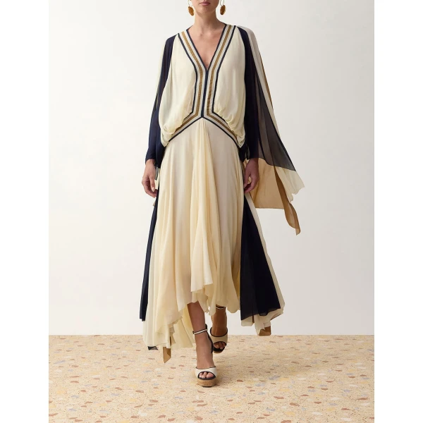 Zimmermann Clash Spliced Maxi Dress in Multicolour | Maxi Dresses | Luxury Shoes , view 2