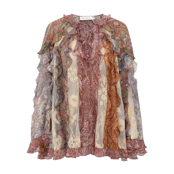 Clash Spliced Ruffle Blouse