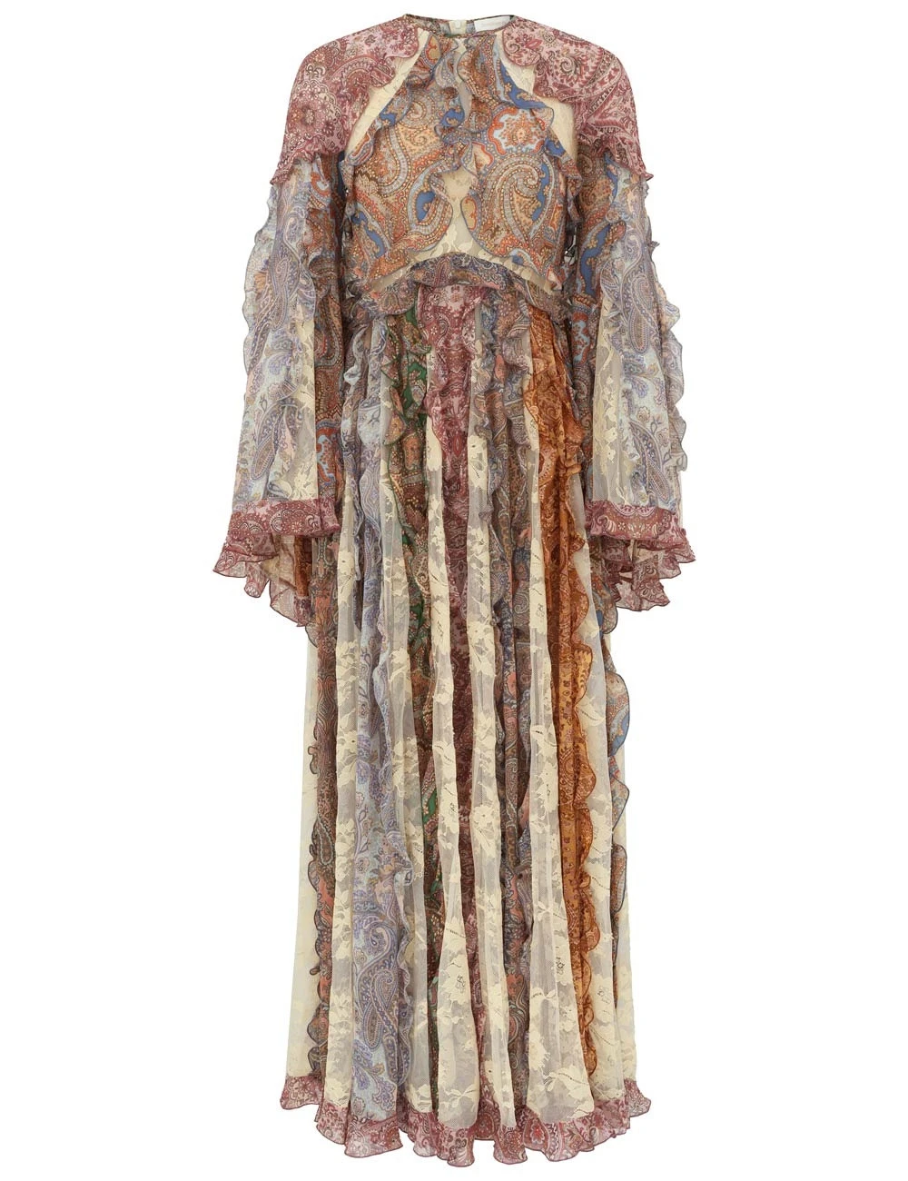 Zimmermann Clash Spliced Ruffle Maxi Gown in Multicolour Zimmermann Clash Spliced Ruffle Maxi Gown in Multicolour | Maxi Dresses | Luxury Shoes