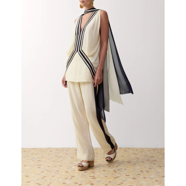 Zimmermann Clash Spliced Tunic in Multicolour | Tops | Luxury Shoes , view 3