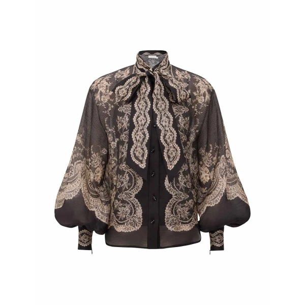 Clash Tie Blouse