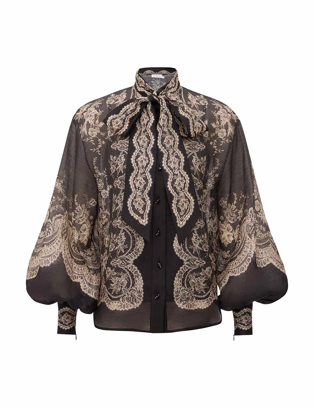 Zimmermann Clash Tie Blouse | Ready to Wear Collection Luxury Shoes Zimmermann Clash Tie Blouse