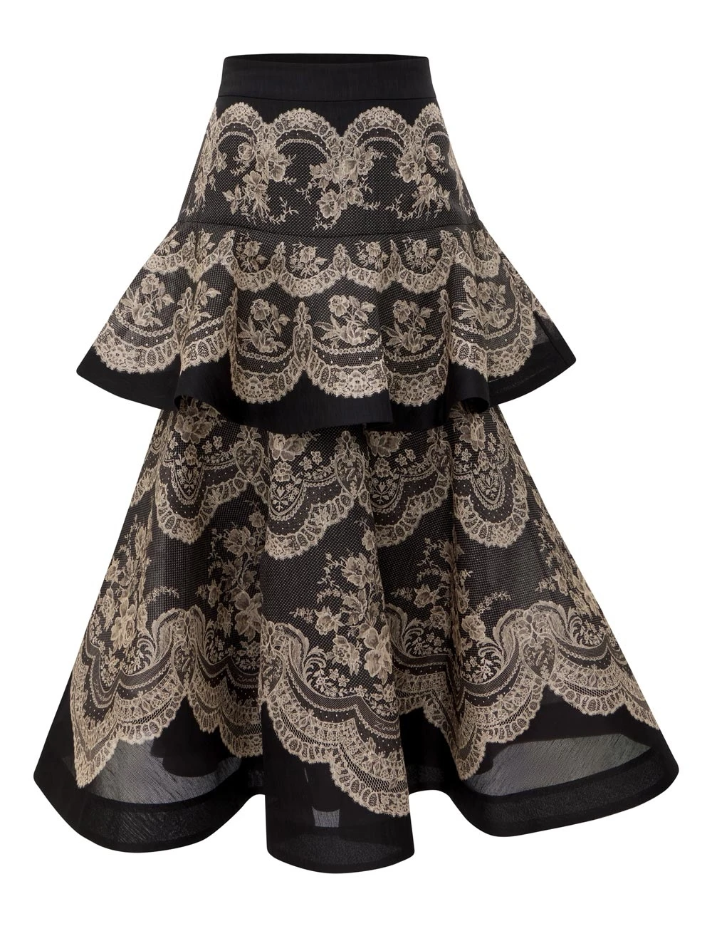 Zimmermann Clash Tiered Midi Skirt | Ready to Wear Collection Luxury Shoes Zimmermann Clash Tiered Midi Skirt