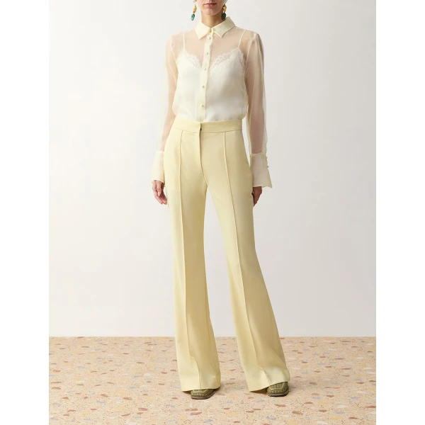 Zimmermann Clash Tuxedo Flare Pant in Yellow | Pants | Luxury Shoes , view 2