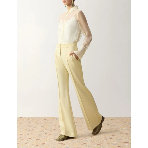 Zimmermann Clash Tuxedo Flare Pant in Yellow | Pants | Luxury Shoes , view 3