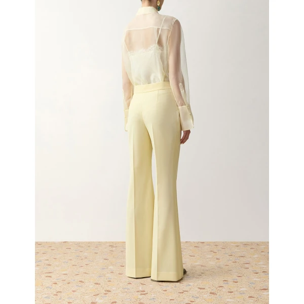 Zimmermann Clash Tuxedo Flare Pant in Yellow | Pants | Luxury Shoes , view 4
