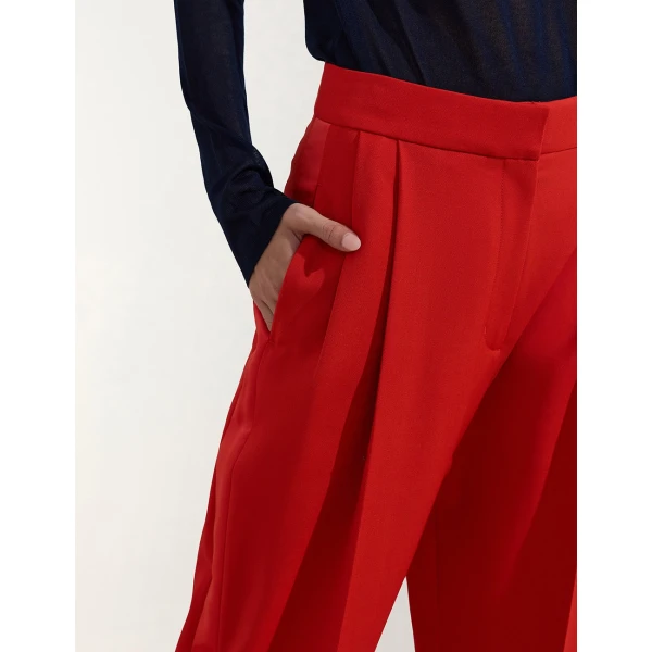 Zimmermann Clash Tuxedo Straight Pant in Red | Pants | Luxury Shoes , view 5
