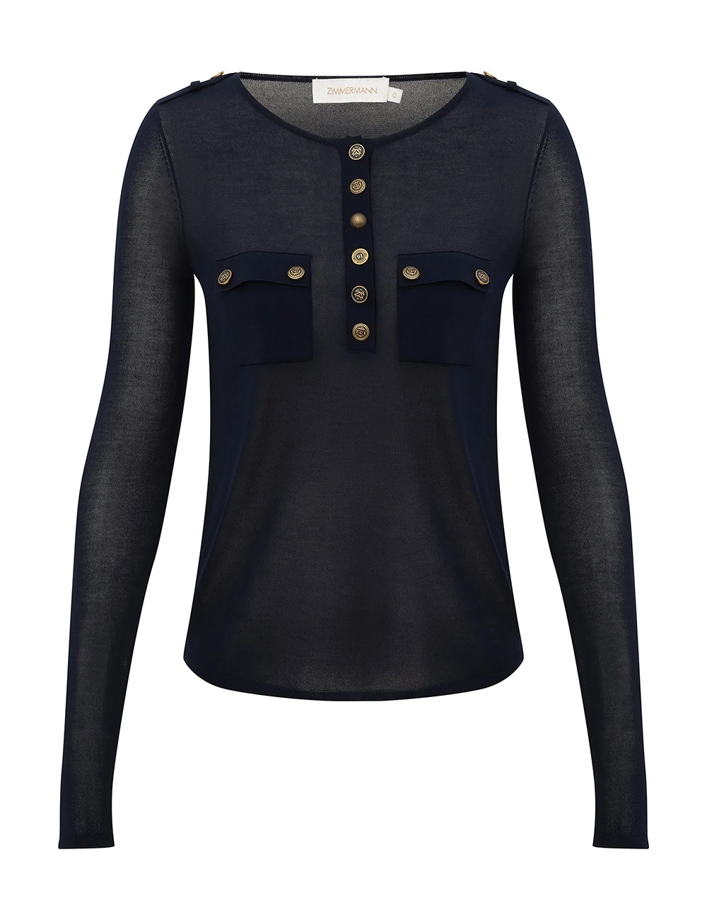 Zimmermann Clash Utility Henley | Ready to Wear Collection Luxury Shoes Zimmermann Clash Utility Henley