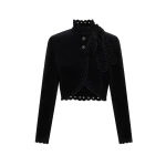 Zimmermann Clash Velvet Cropped Jacket in Black | Jackets | Luxury Shoes 