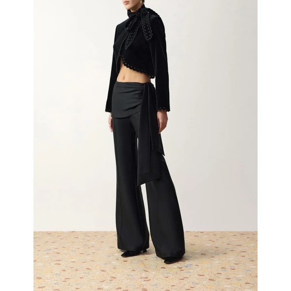 Zimmermann Clash Velvet Cropped Jacket in Black | Jackets | Luxury Shoes , view 3