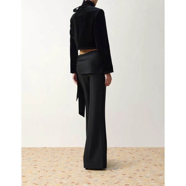 Zimmermann Clash Velvet Cropped Jacket in Black | Jackets | Luxury Shoes , view 4