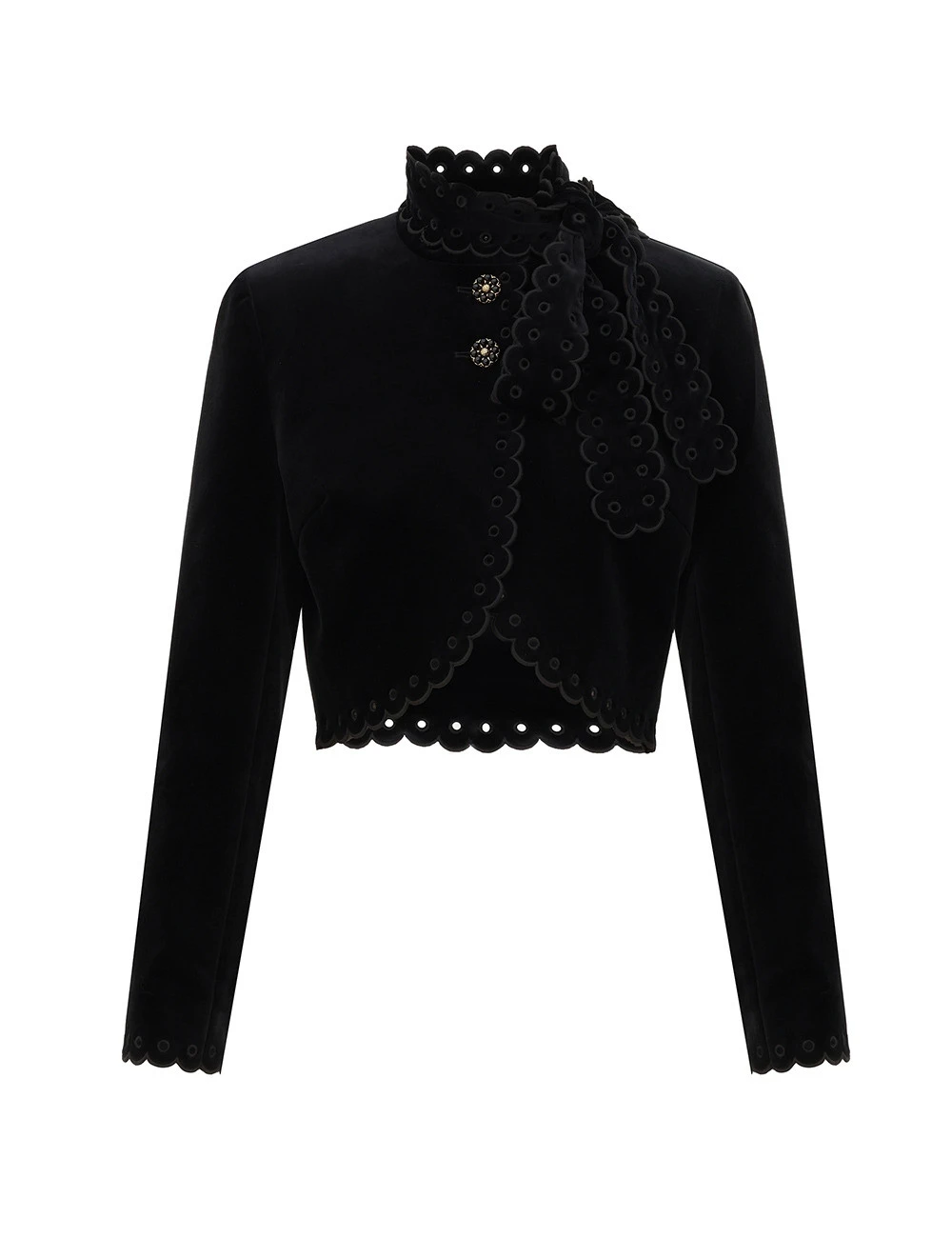 Zimmermann Clash Velvet Cropped Jacket in Black Zimmermann Clash Velvet Cropped Jacket in Black | Jackets | Luxury Shoes
