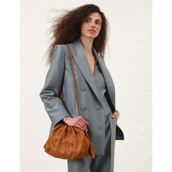 Zimmermann Cloud 91 Medium Clutch in Brown | Clutch Bags | Luxury Shoes , view 2