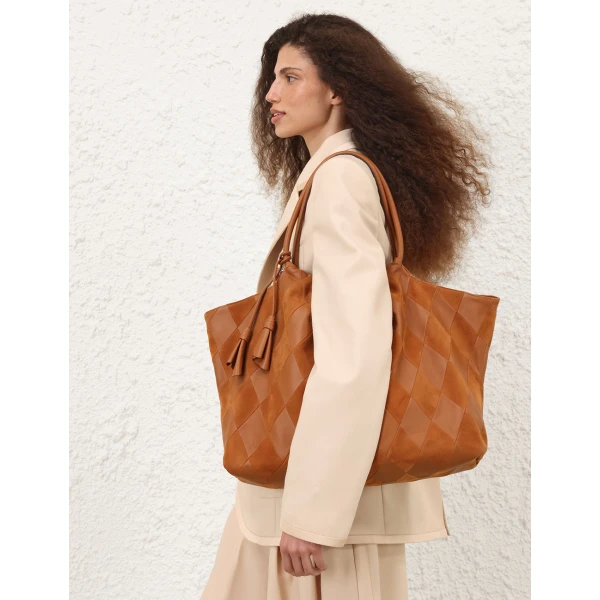 Zimmermann Cloud 91 Shopper in Brown | Totes & Top-Handle Bags | Luxury Shoes , view 2