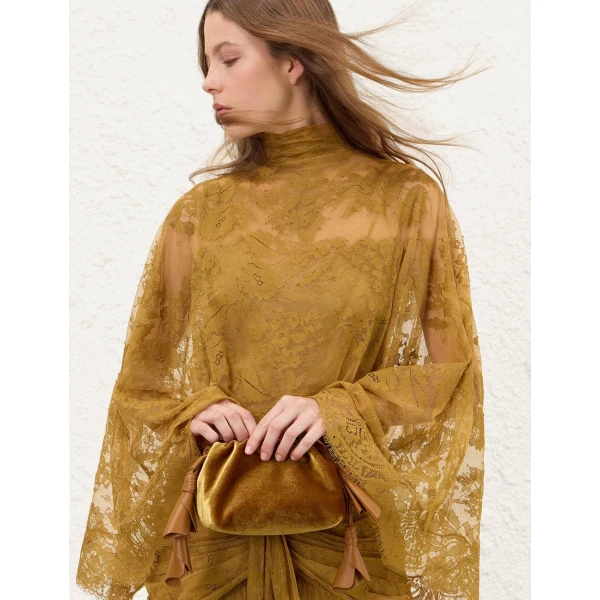 Zimmermann Cloud 91 Small Clutch in Yellow | Clutch Bags | Luxury Shoes , view 2