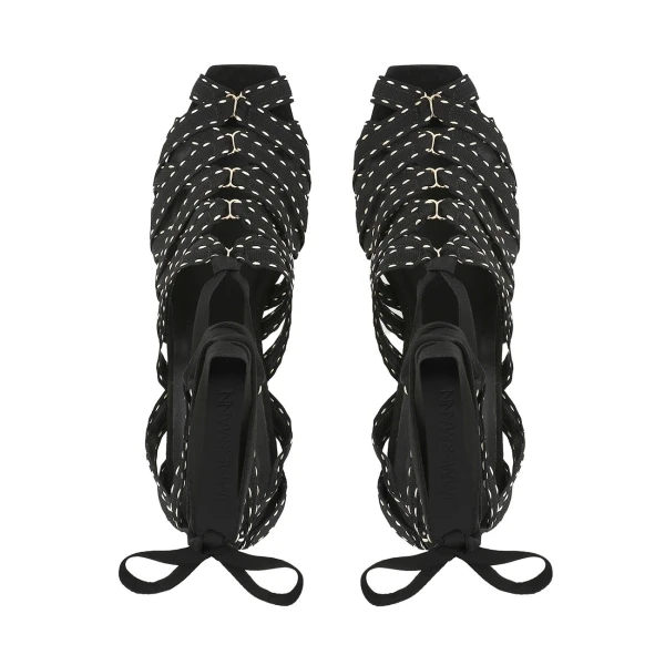 Zimmermann Corsage Sandal 85 in Black, view 4