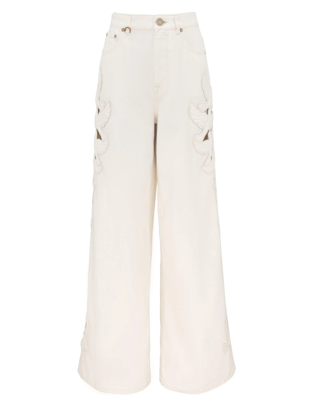 Zimmermann Denim Applique Relaxed Flare | Ready to Wear Collection Luxury Shoes Zimmermann Denim Applique Relaxed Flare