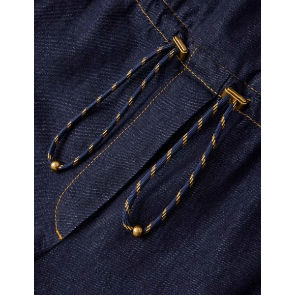 Zimmermann Denim Drawstring Cargo Pant in Blue | Denim | Luxury Shoes , view 6