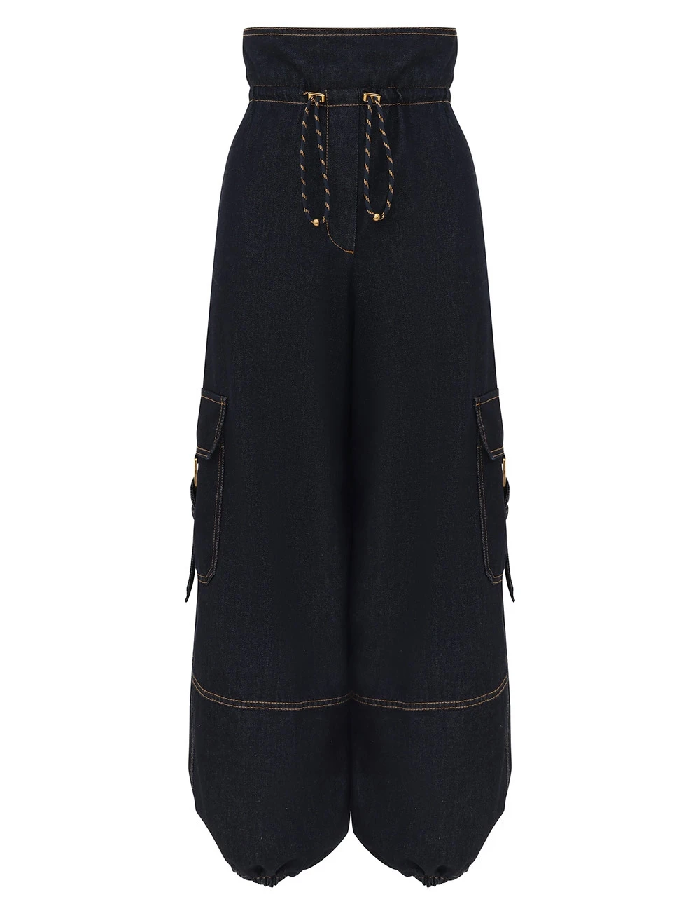 Zimmermann Denim Drawstring Cargo Pant in Blue Zimmermann Denim Drawstring Cargo Pant in Blue | Denim | Luxury Shoes
