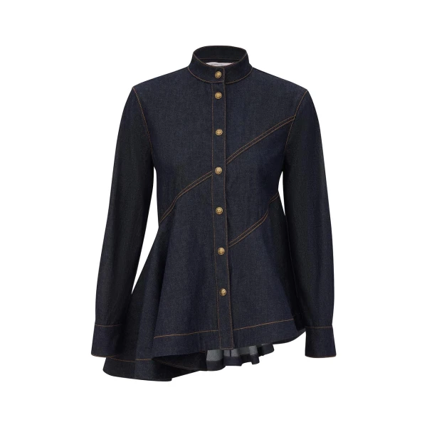 Denim Peplum Shirt