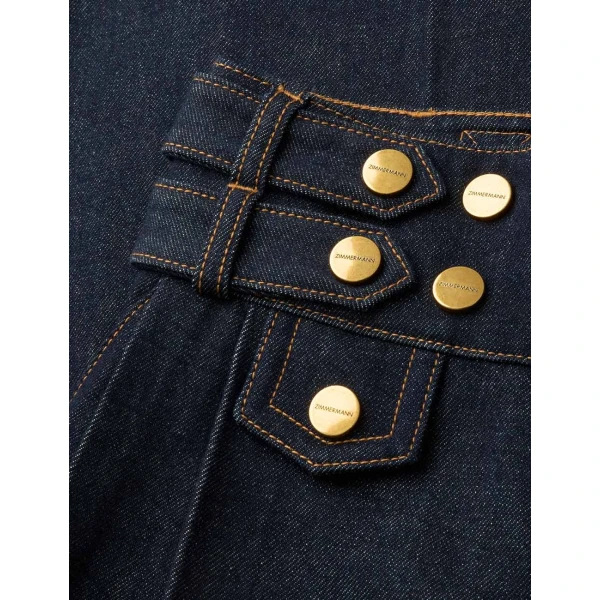 Zimmermann Denim Tailored Pant in Blue | Denim | Luxury Shoes , view 6