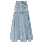Zimmermann Denim Utility Midi Skirt in Blue | Denim Skirts | Luxury Shoes 
