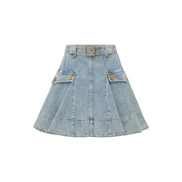 Denim Utility Mini Skirt