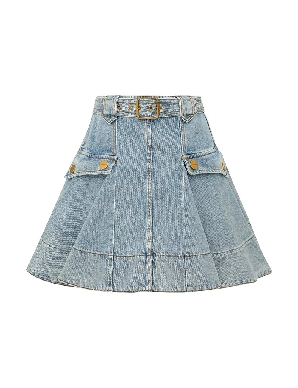 Zimmermann Denim Utility Mini Skirt | Ready to Wear Collection Luxury Shoes Zimmermann Denim Utility Mini Skirt