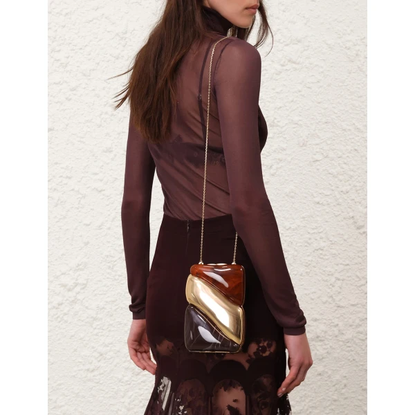 Zimmermann Facet Clutch in Brown, view 2