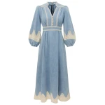 Zimmermann Fairlight Denim Lace Dress