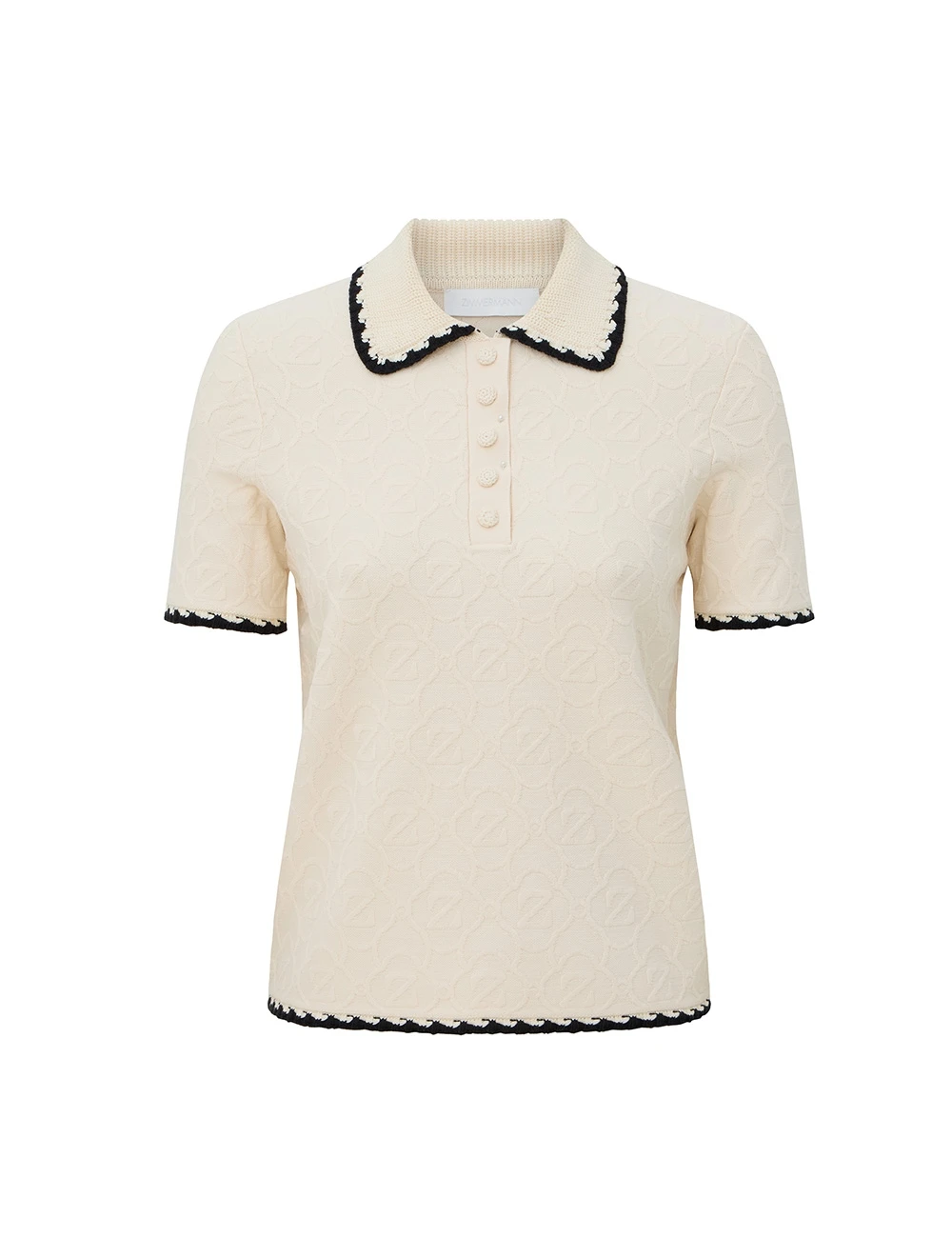 Zimmermann Fairlight Jacquard Polo | Ready to Wear Collection Luxury Shoes Zimmermann Fairlight Jacquard Polo