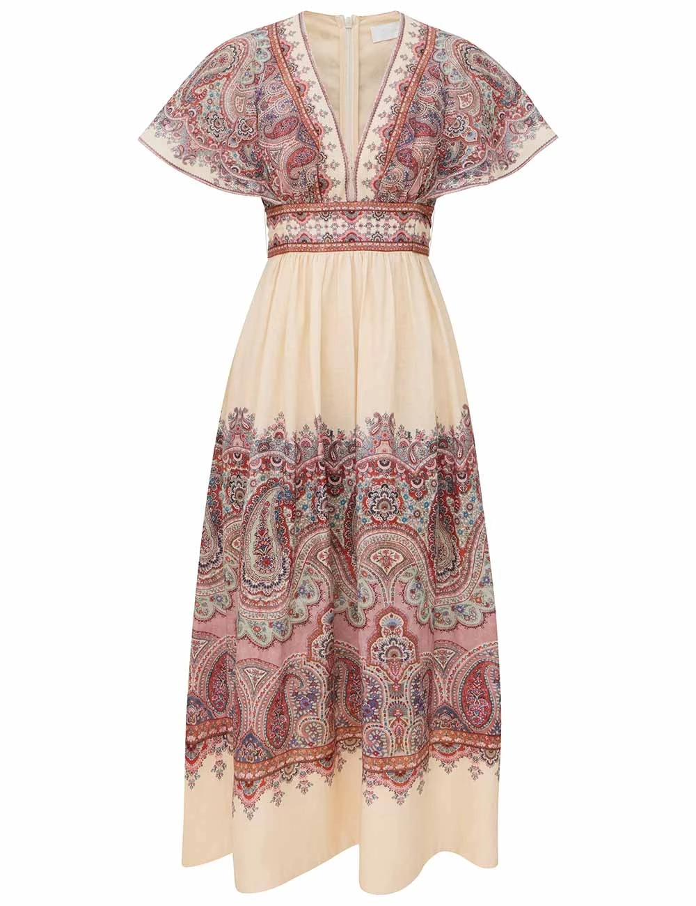 Zimmermann Fairlight Waisted Midi Dress | Ready to Wear Collection Luxury Shoes Zimmermann Fairlight Waisted Midi Dress
