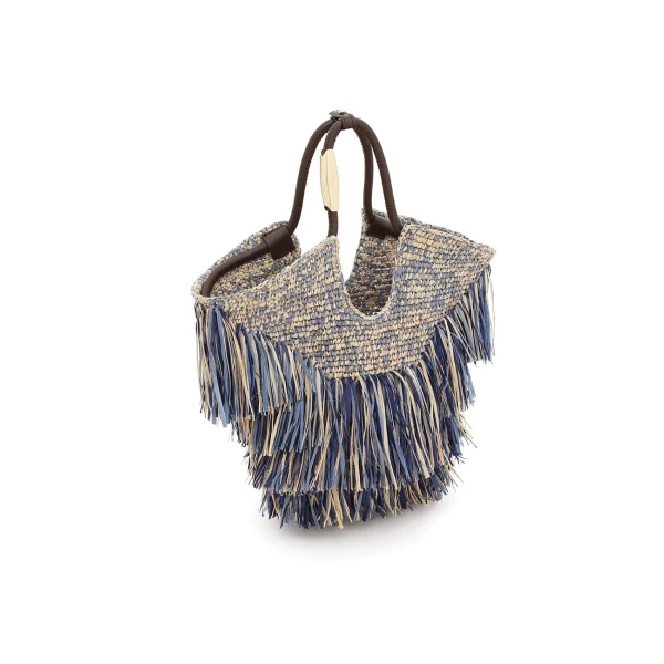 Zimmermann Goldentime Small Fringe Tote in Blue, view 3